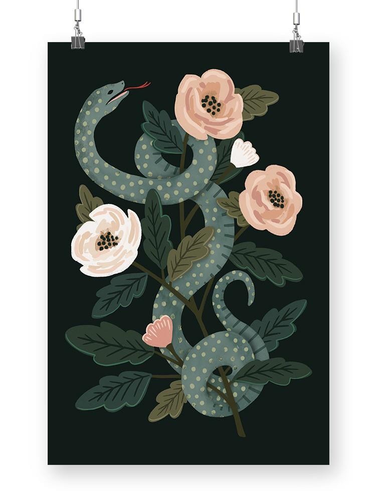 Flowers And Snake Ii. Wall Art -Victoria Barnes Designs
