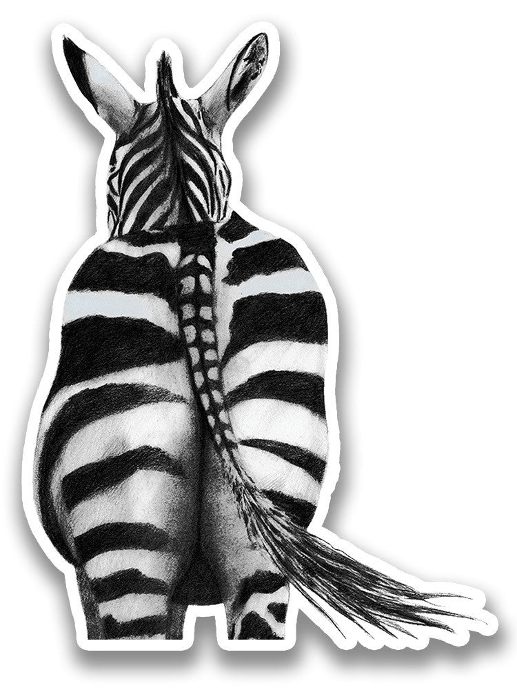 The Back Of A Zebra Sticker -Victoria Borges Designs