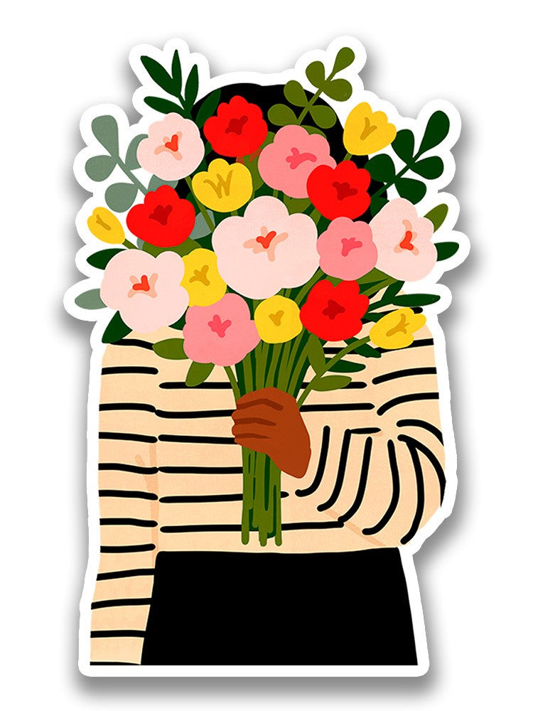 Holding Flowers Sticker -Victoria Borges Designs