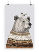 Fair Isle Bear I Wall Art -Victoria Borges Designs