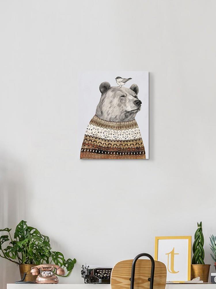Fair Isle Bear I Wall Art -Victoria Borges Designs