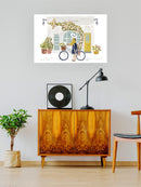 Biking Near The Florist Wall Art -Victoria Borges Designs