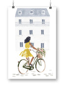 Biking By A Building Wall Art -Victoria Borges Designs