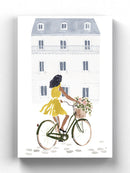 Biking By A Building Wall Art -Victoria Borges Designs