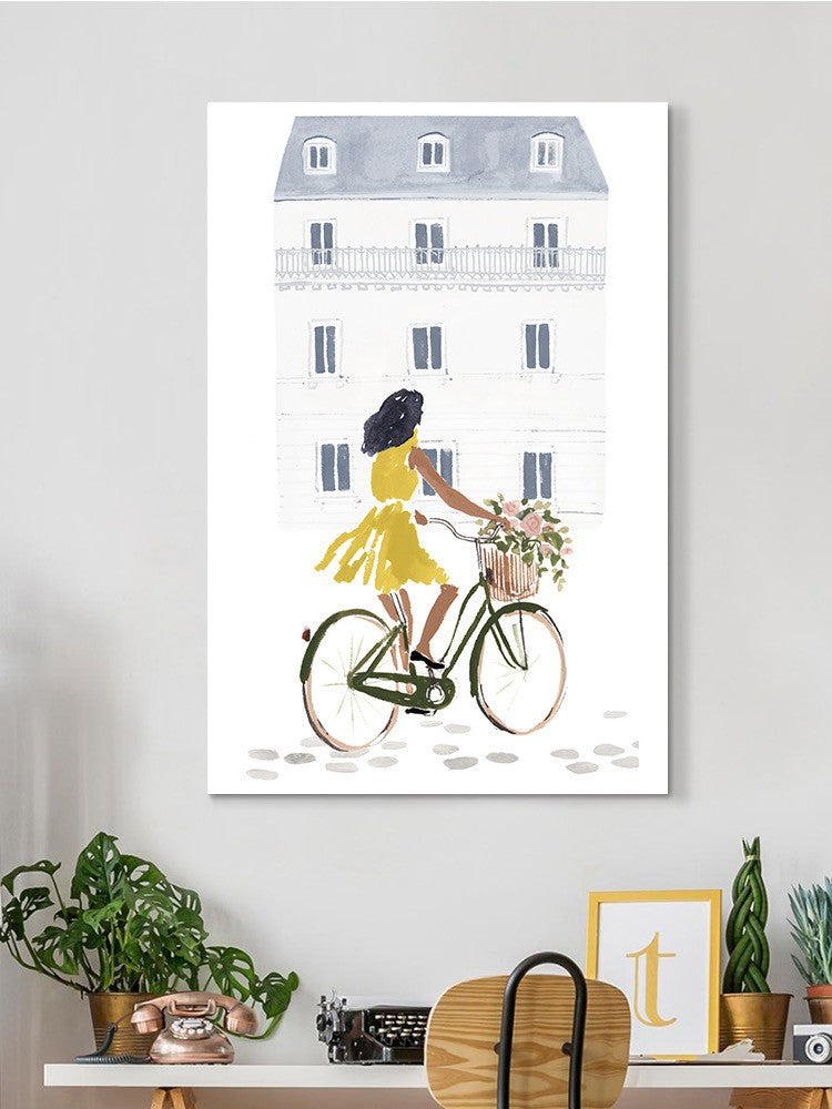Biking By A Building Wall Art -Victoria Borges Designs