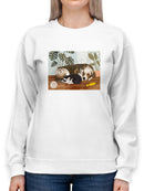 Adorable Dog And Cat Sleeping Sweatshirt -Victoria Borges Designs