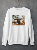 Adorable Dog And Cat Sleeping Sweatshirt -Victoria Borges Designs