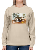 Adorable Dog And Cat Sleeping Sweatshirt -Victoria Borges Designs