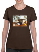 Adorable Dog And Cat Sleeping T-shirt -Victoria Borges Designs