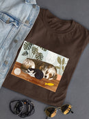 Adorable Dog And Cat Sleeping T-shirt -Victoria Borges Designs