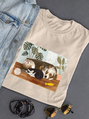 Adorable Dog And Cat Sleeping T-shirt -Victoria Borges Designs