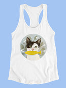 Cat Holding A Fish T-shirt -Victoria Borges Designs