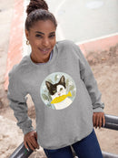 Cat Holding A Fish Sweatshirt -Victoria Borges Designs