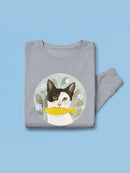Cat Holding A Fish Sweatshirt -Victoria Borges Designs