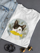 Cat Holding A Fish T-shirt -Victoria Borges Designs