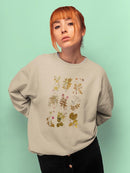 Antique Floral Grid Ii Sweatshirt -Vision Studio Designs