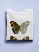Antique Blue Butterflies Iii Sweatshirt -Vision Studio Designs