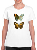 Antique Blue Butterflies Iii T-shirt -Vision Studio Designs