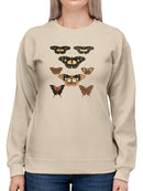 Vintage Butterflies V Sweatshirt -Vision Studio Designs