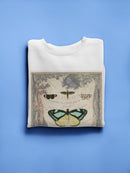 Vintage Butterfly Bookplate. Sweatshirt -Vision Studio Designs