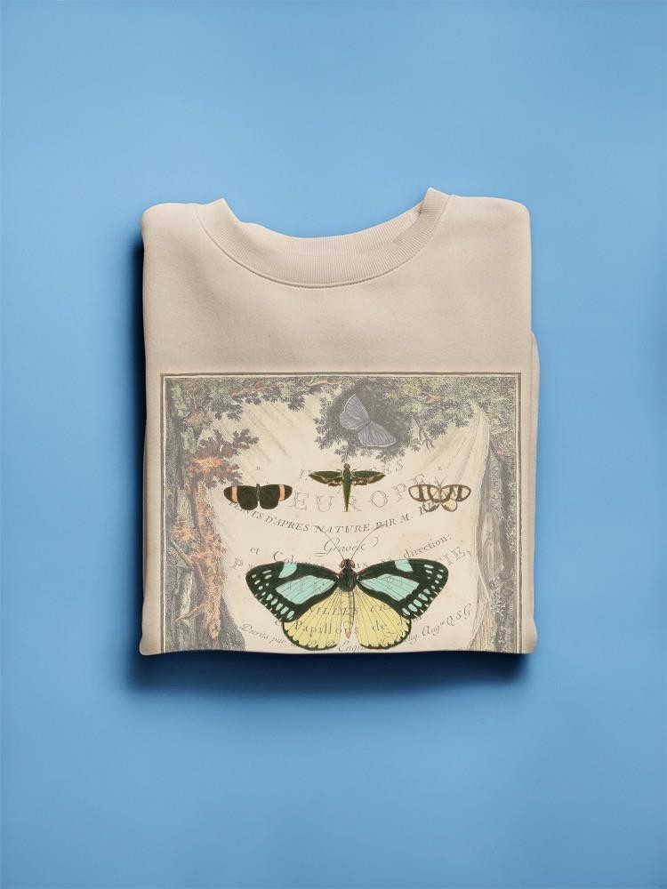 Vintage Butterfly Bookplate. Sweatshirt -Vision Studio Designs