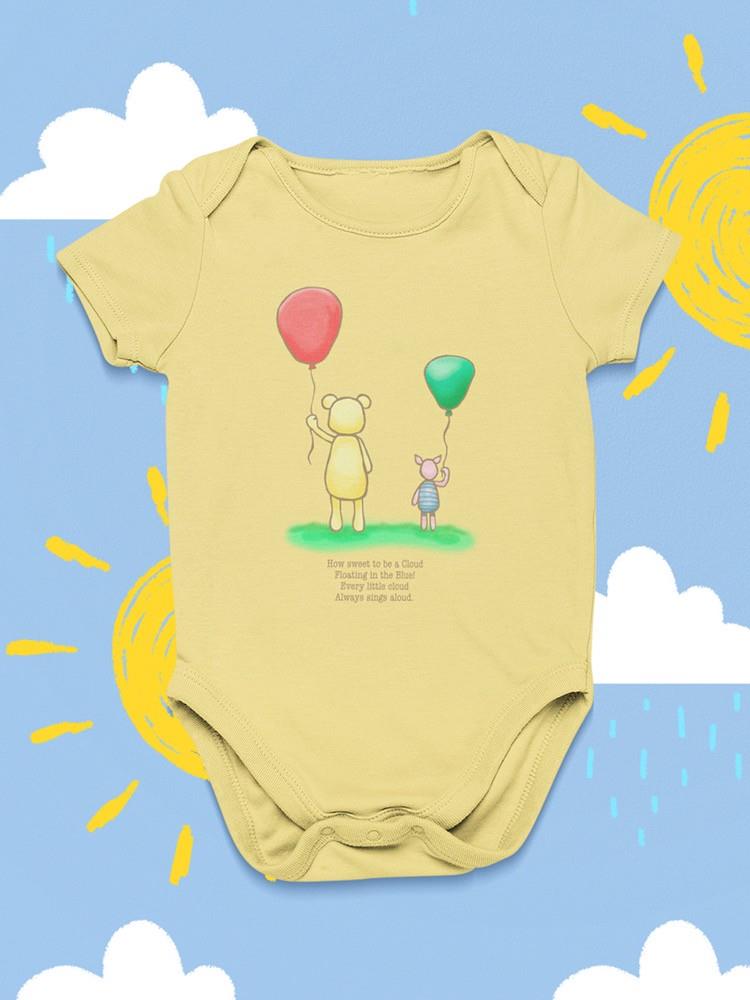 Pooh Bear W Balloons Bodysuit -SmartPrintsInk Designs