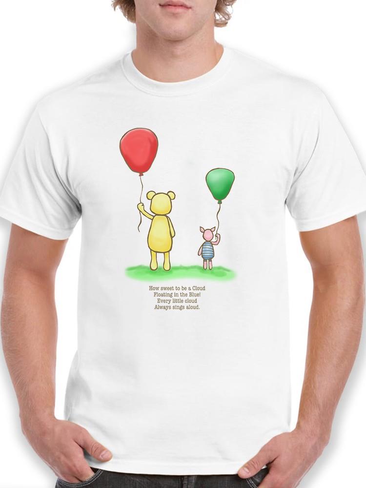 Pooh Bear W Balloons T-shirt -SmartPrintsInk Designs