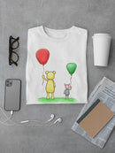 Pooh Bear W Balloons T-shirt -SmartPrintsInk Designs