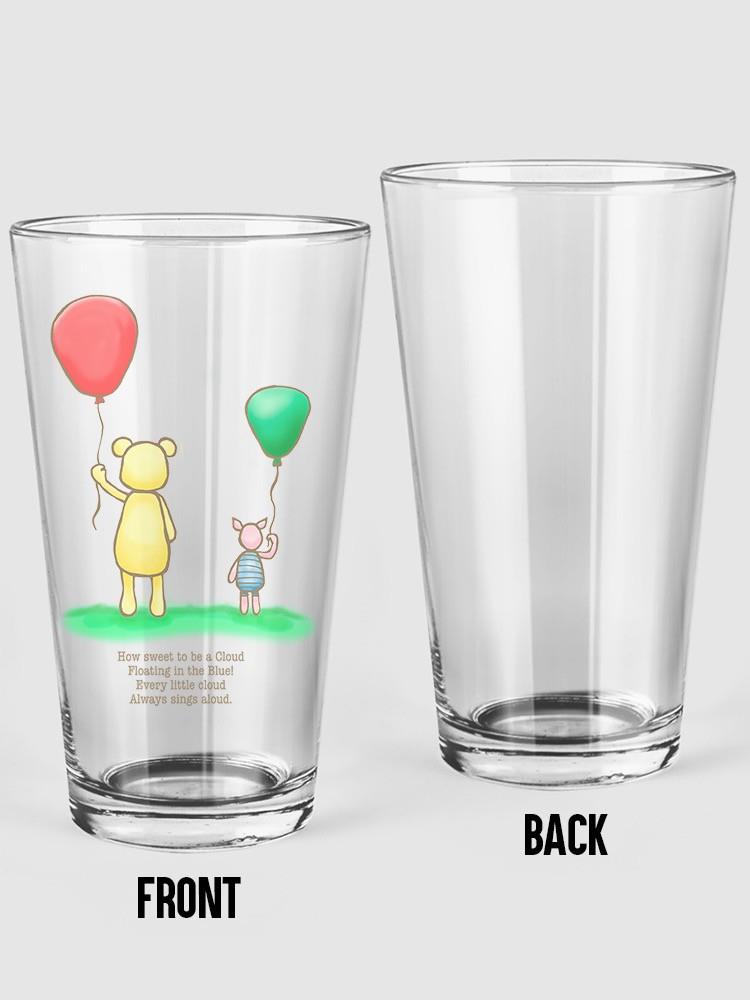Pooh Bear W Balloons Pint Glass -SmartPrintsInk Designs
