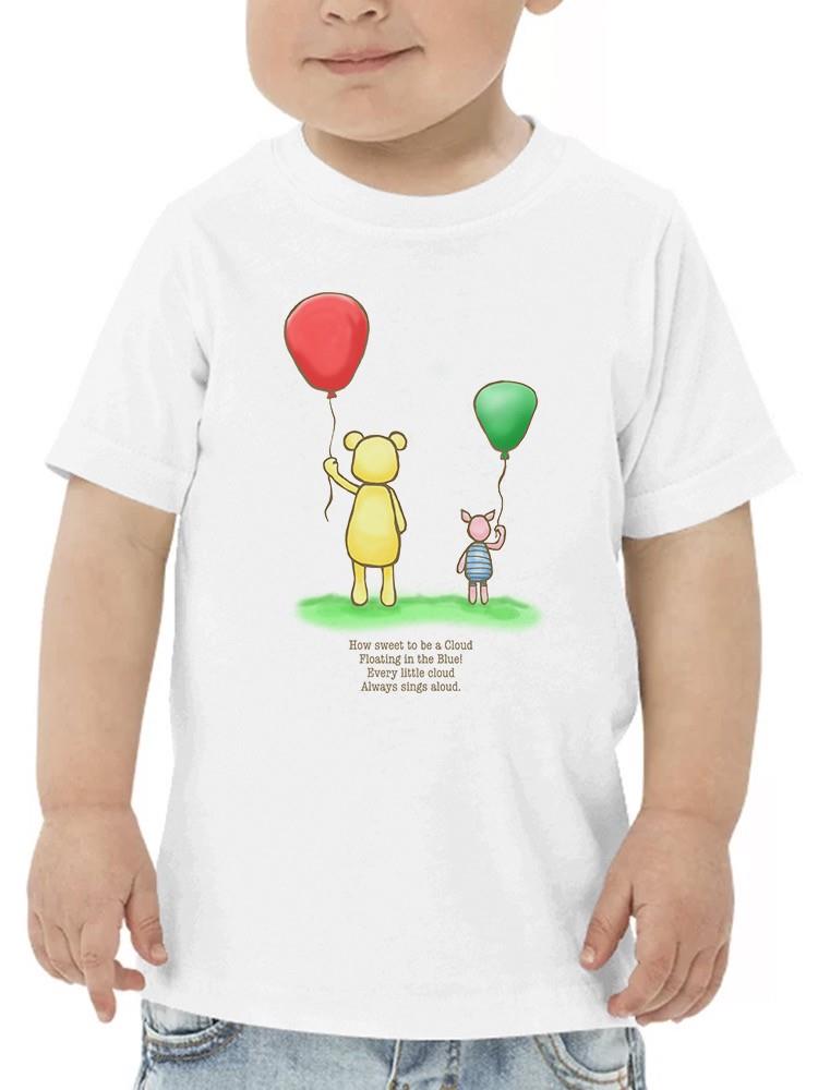 Pooh Bear W Balloons T-shirt -SmartPrintsInk Designs