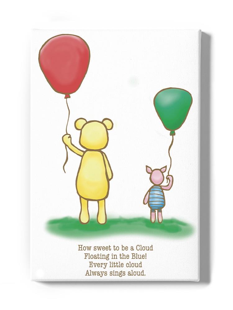 Pooh Bear W Balloons Wall Art -SmartPrintsInk Designs