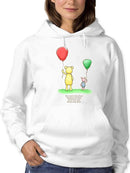 Pooh Bear W Balloons Hoodie or Sweatshirt -SmartPrintsInk Designs