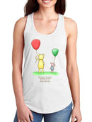 Pooh Bear W Balloons T-shirt -SmartPrintsInk Designs
