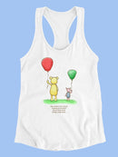 Pooh Bear W Balloons T-shirt -SmartPrintsInk Designs