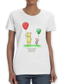 Pooh Bear W Balloons T-shirt -SmartPrintsInk Designs