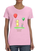 Pooh Bear W Balloons T-shirt -SmartPrintsInk Designs
