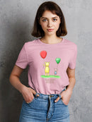 Pooh Bear W Balloons T-shirt -SmartPrintsInk Designs
