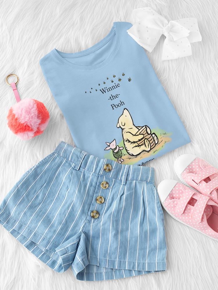 Pooh Bear And Bumblebees T-shirt -SmartPrintsInk Designs
