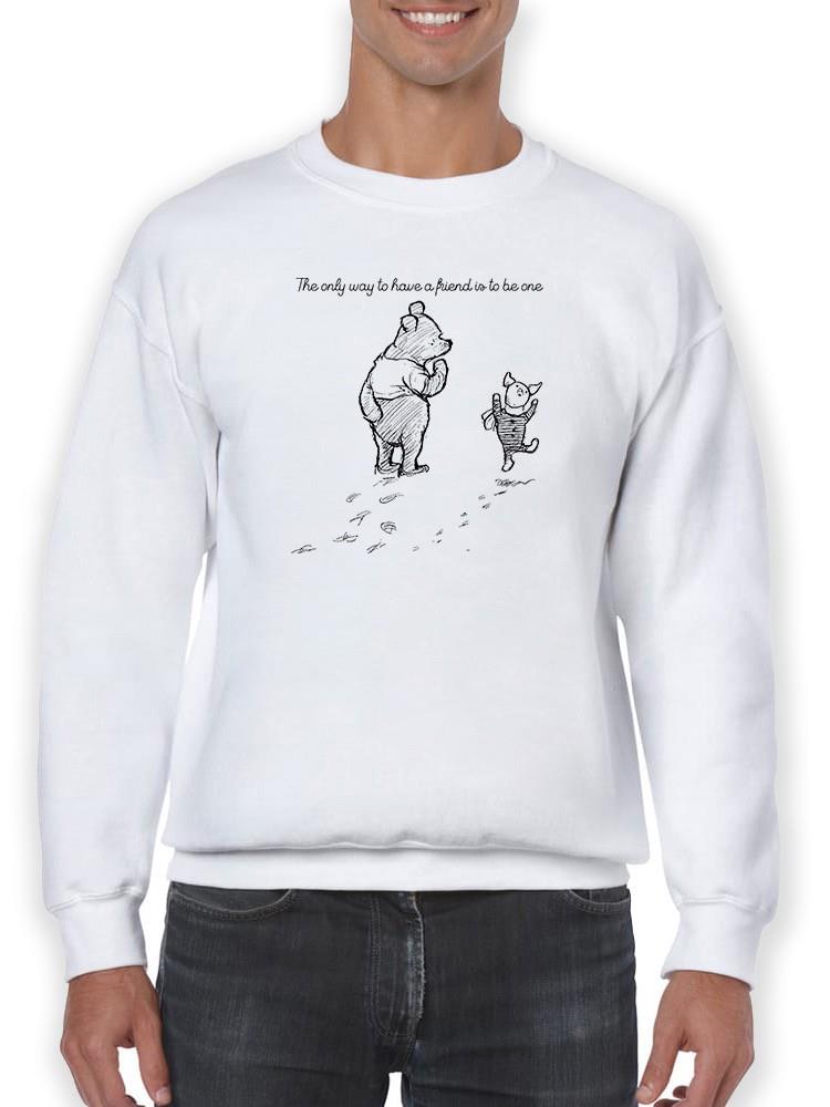 Pooh Bear Being A Friend Sweatshirt -SmartPrintsInk Designs