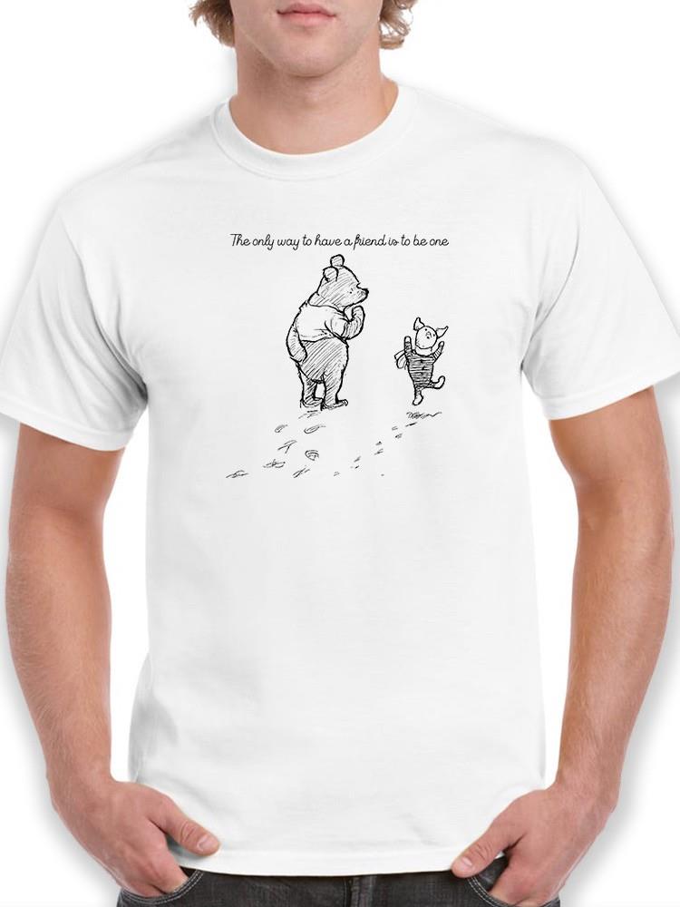 Pooh Bear Being A Friend T-shirt -SmartPrintsInk Designs
