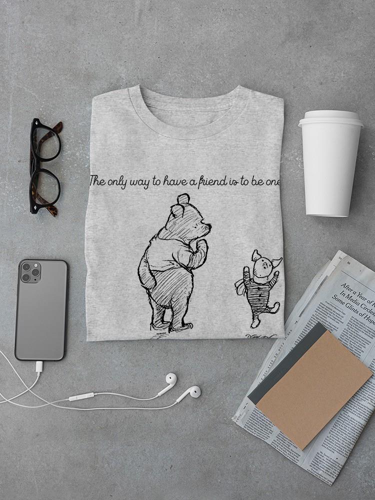 Pooh Bear Being A Friend T-shirt -SmartPrintsInk Designs