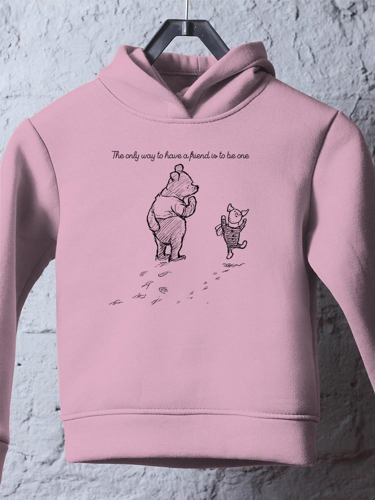 Pooh Bear Being A Friend Hoodie -SmartPrintsInk Designs
