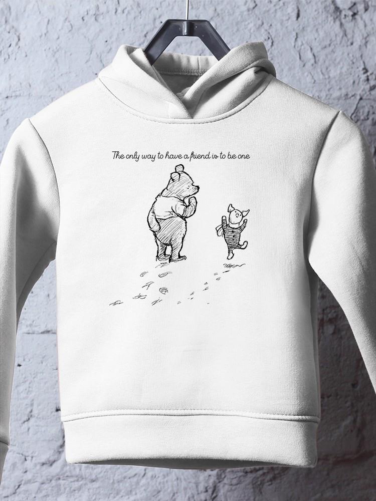 Pooh Bear Being A Friend Hoodie -SmartPrintsInk Designs
