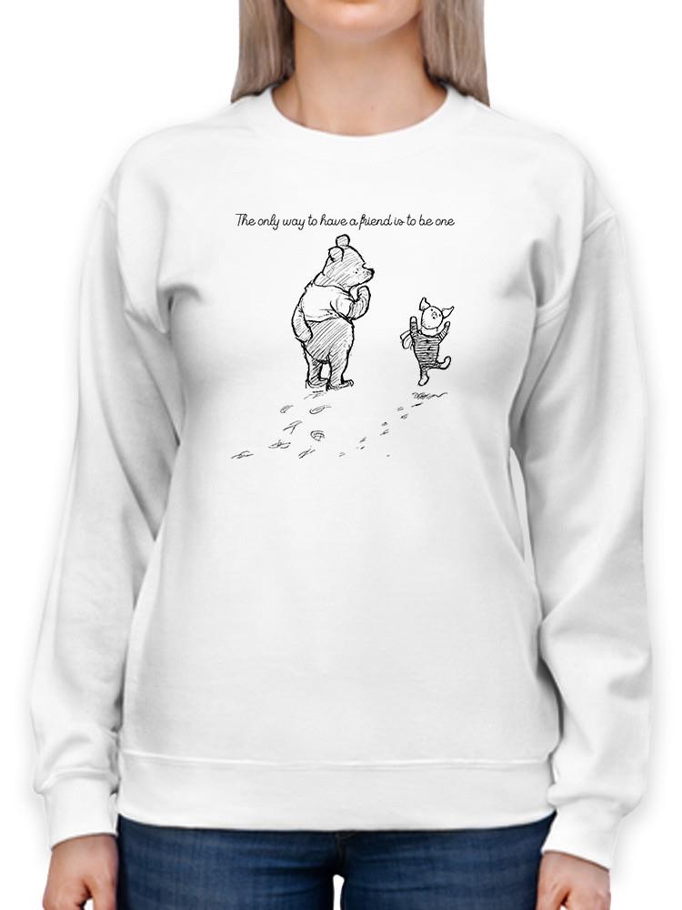 Pooh Bear Being A Friend Sweatshirt -SmartPrintsInk Designs