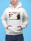 Bear Red Button Hoodie -Miguel Morales Designs