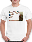 Bear Red Button T-shirt -Miguel Morales Designs