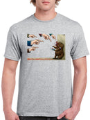 Bear Red Button T-shirt -Miguel Morales Designs