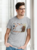 Bear Red Button T-shirt -Miguel Morales Designs