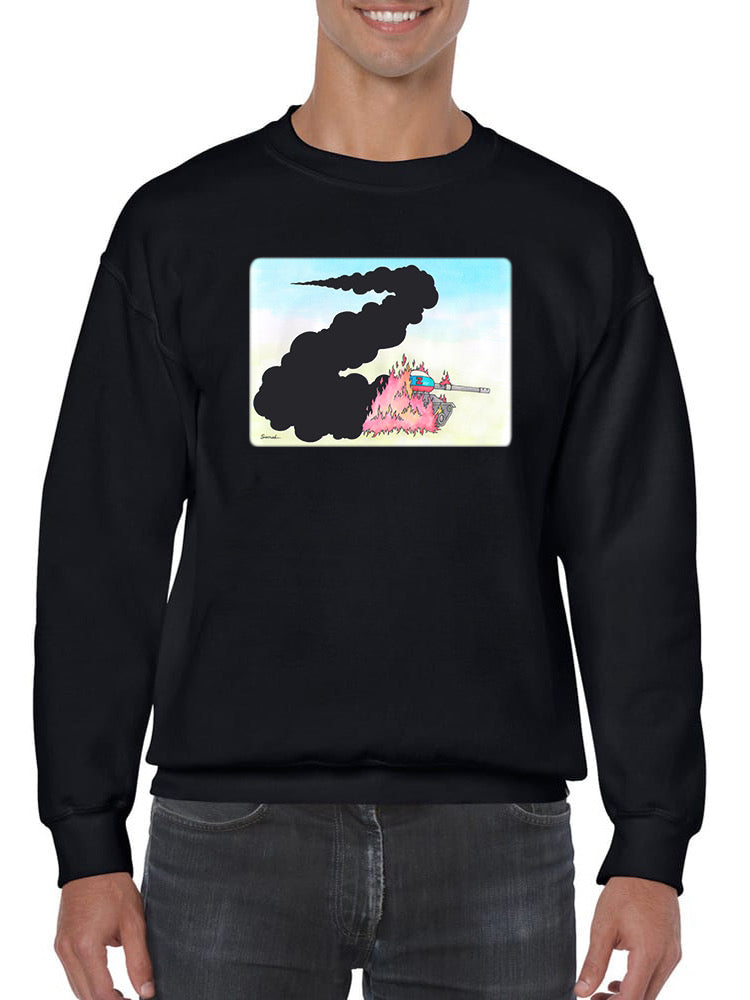 Tank In Flames Hoodie or Sweatshirt -Taher Saoud Designs