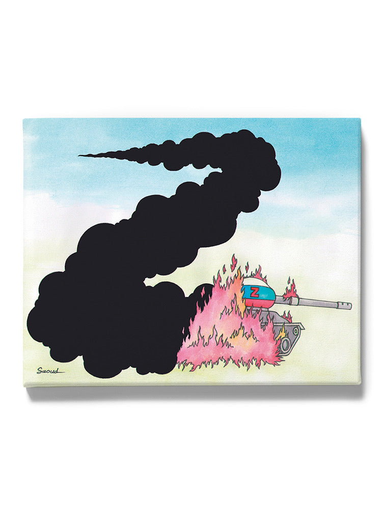 Tank In Flames Wall Art -Taher Saoud Designs